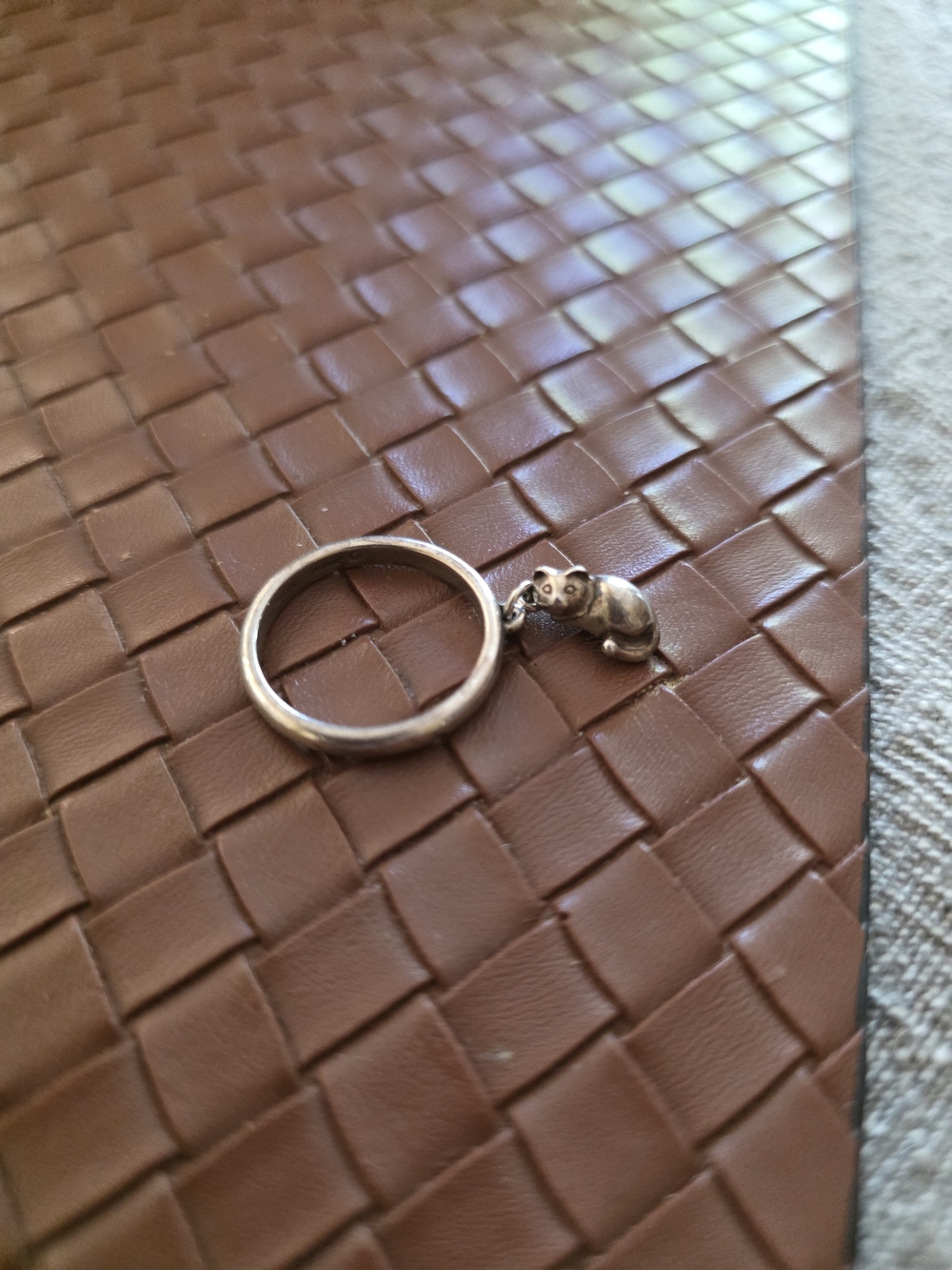 James Avery Silver Cat Charm Ring - Silver